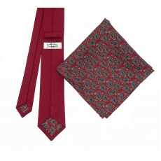    Набор "Красный №1" с галстуком из шерсти и нагрудным платком