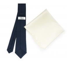     Набор "Синяя гусиная лапка №3" с галстуком из шерсти и нагрудным платком
