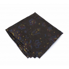       Платок-паше "Позитивный коричневый", шелковый нагрудный платок с узором пейсли