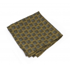       Платок-паше "Золотая геометрия", шелковый нагрудный платок с узором