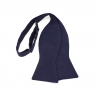 Набор синие галстук-бабочка и нагрудный платок изо льна 