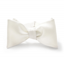       Белая галстук-бабочка, самовяз из натурального шелка