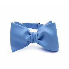      Голубая галстук-бабочка №3, классический самовяз из натурального шелка 