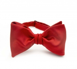        Красная галстук-бабочка, самовяз из натурального шелка