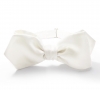 Белая галстук-бабочка, самовяз из натурального шелка