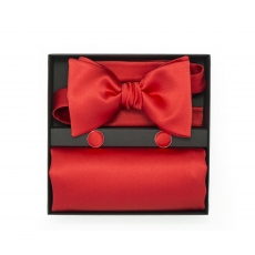     Подарочный набор "Ришелье" (галстук-бабочка, платок-паше, запонки)