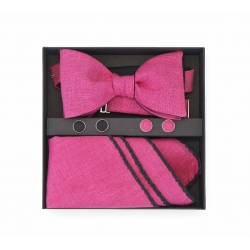    Набор "Розовая пантера" (галстук-бабочка, платок-паше, запонки)
