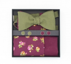  Набор "Цветы Кумиру" (галстук-бабочка, платок-паше, запонки)
