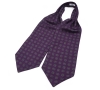 Шейный мужской платок Аскот фиолетовый с узором Пейсли из натурального шелка 