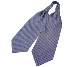            Шейный мужской платок Аскот сиреневый с узором в полоску из натурального шелка 