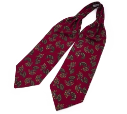           Шейный мужской платок Аскот с узором "Красный ETRO" из натурального шелка 