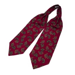 Шейный мужской платок Аскот из натурального шелка с узором "Красный ETRO"