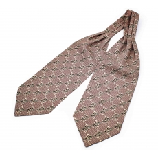           Шейный мужской платок Аскот с узором "Бобры" из натурального шелка 