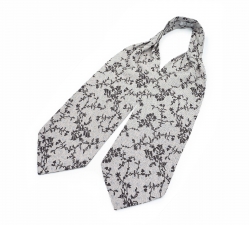           Шейный мужской платок Аскот с узором "Кофейная лоза" из натурального шелка 