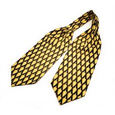           Шейный мужской платок Аскот с узором "Желтая сулея" из натурального шелка 