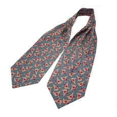           Шейный мужской платок Аскот с узором "Утки-оригами" из натурального шелка 