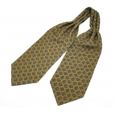           Шейный мужской платок Аскот с узором "Золотая геометрия" из натурального шелка 